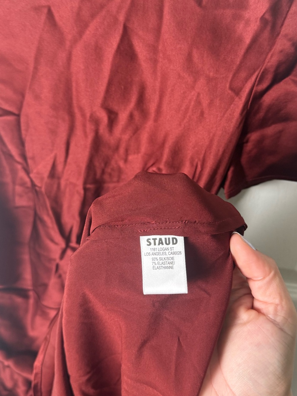 Staud Marcel Silk Dress in Sangria 4 - Picture 10 of 11